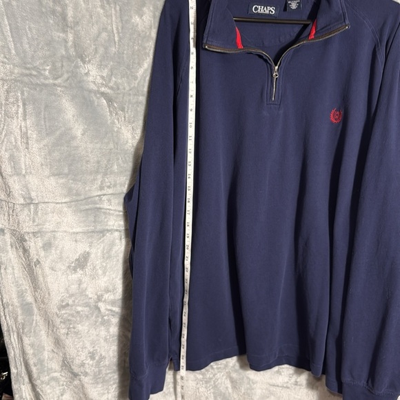 Chaps quarter zip pullover‎ sweatshirt men’s XXL blue - Picture 7 of 13